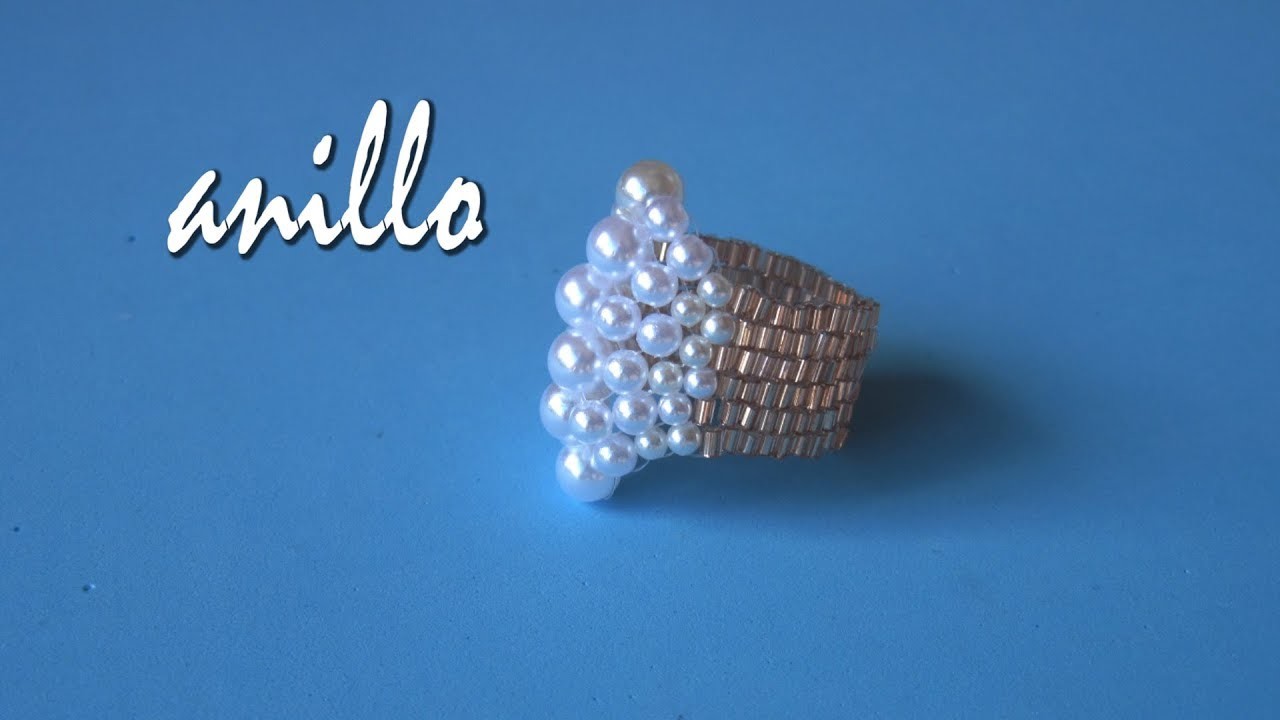 DIY - Anillo perlas - Miyuki  - Pearl ring - Miyuki