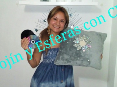 DIY Cojín y esferas decorativas, reciclando CD