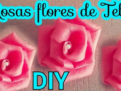 DIY-Como Hacer Rosas Flores en Tela.How To Make Easy Fabric Flower Roses.Flores de tela paso a paso