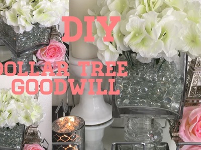 DIY Dollar Tree y goodwill centerpiece centro de mesa florero