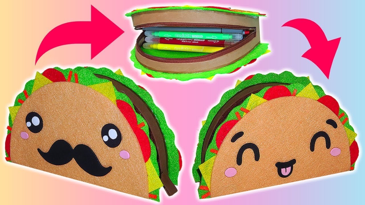 ✨????DIY: Estuche o Lapicera de Taco Kawaii Reversible || #KawaiiWeek 3????✨