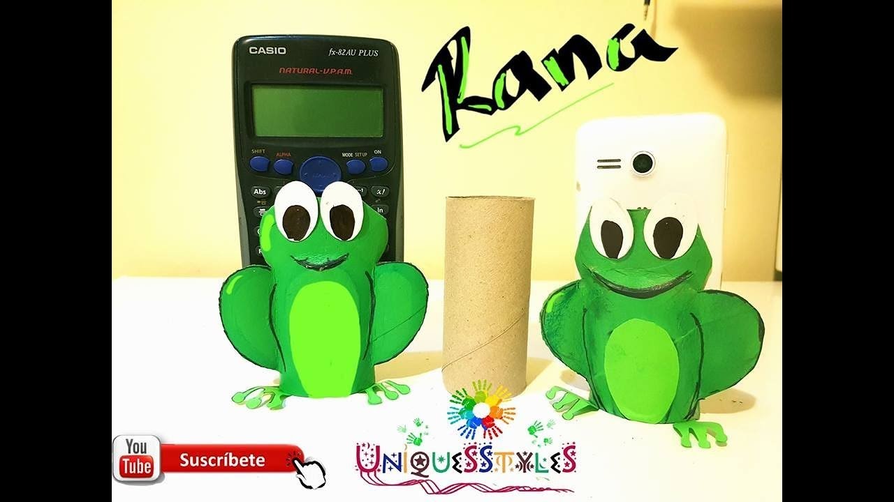 DIY Manualidad  para niños- Rana hecha con tubitos de papel higienico, Facil de hacer