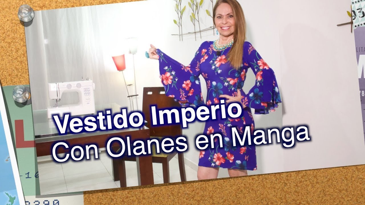DIY Vestido Imperio con Olanes en Mangas- Empire dress with frills in sleeve - Omaira tv