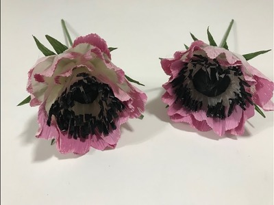 Flor de amapola hecha en papel crepe - Flower made in crepe paper