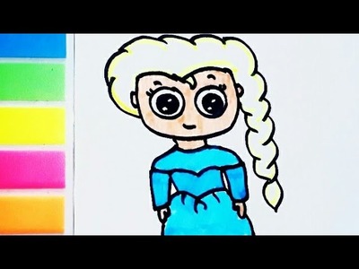 Как нарисовать Эльзу Холодное Сердце. How to draw a cute Elsa Frozen. Cómo dibujar un Elsa.