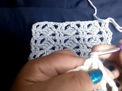 Puntada petatillo combinado diagonal en gancho o crochet
