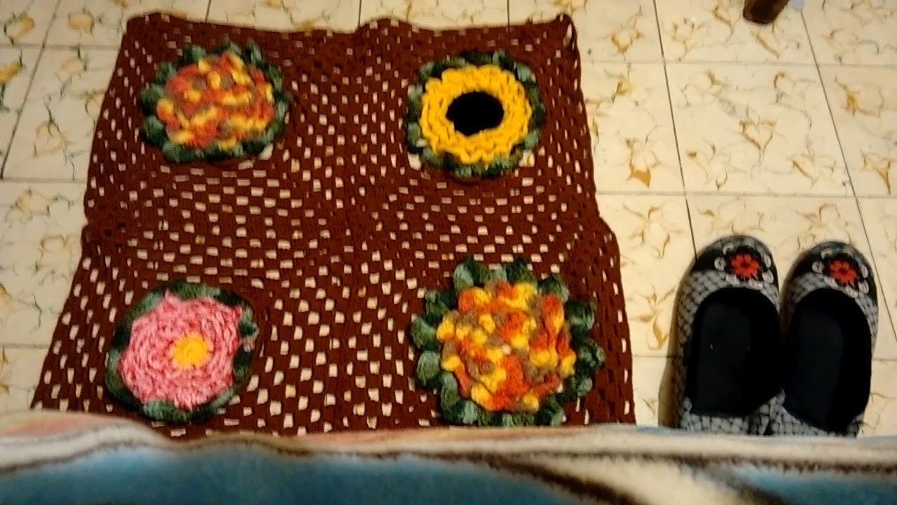 Tapete de flores a crochet
