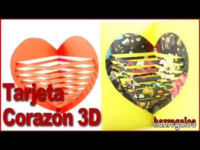 TARJETA CORAZON EN 3D MUY ORIGINAL