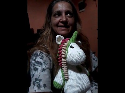 Unicornio 45 cm al crochet (técnica amigurumi)