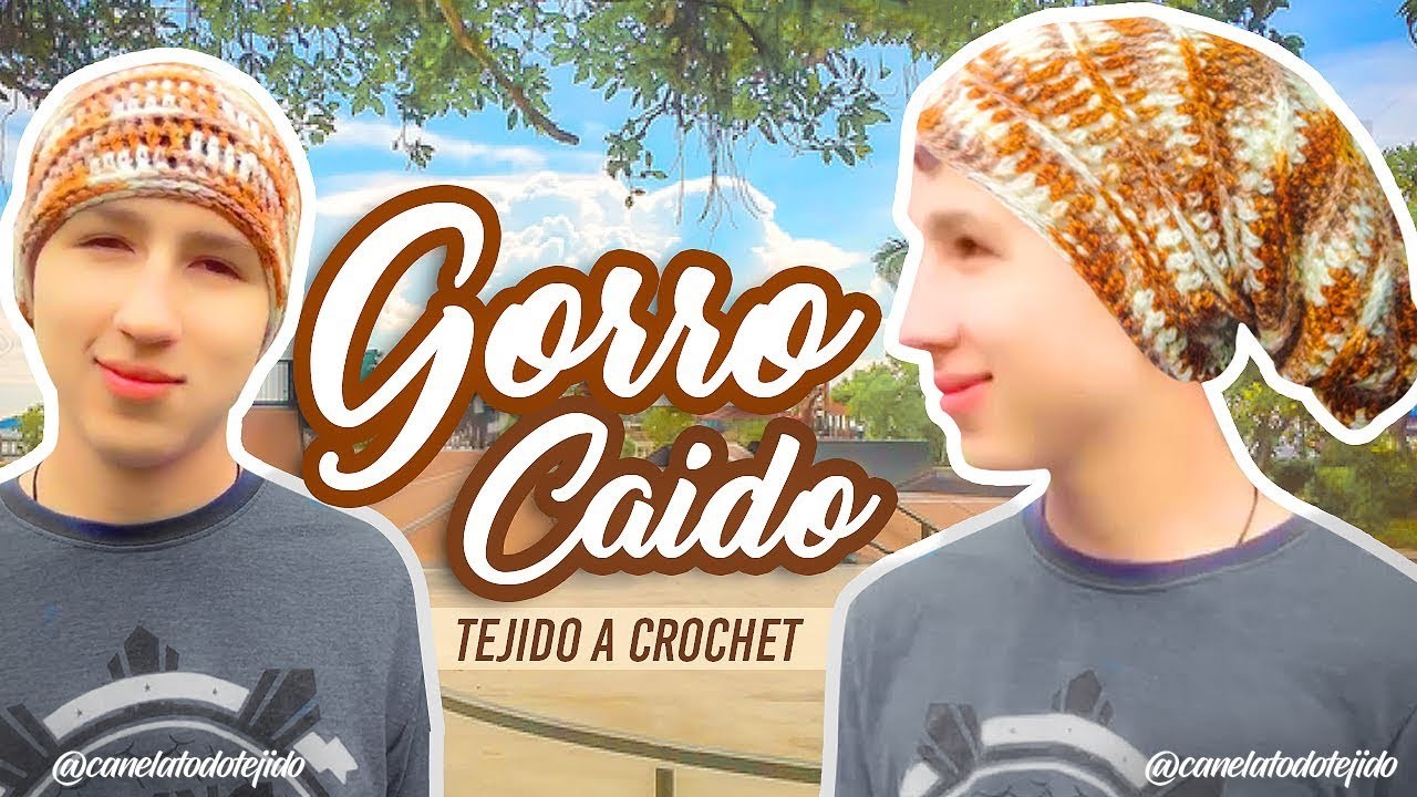 APRENDE A TEJER GORRO CAIDO A CROCHET | Canela♥