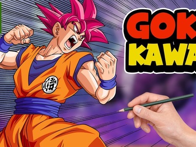 COMO DIBUJAR A GOKU SSJ DIOS KAWAII - Dibujos Kawaii Faciles - Dragon Ball Super estilo Kawaii