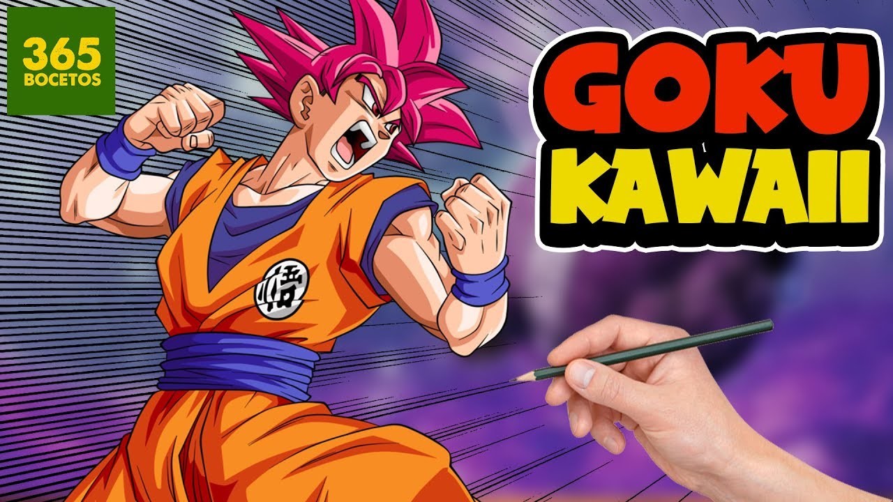 COMO DIBUJAR A GOKU SSJ DIOS KAWAII - Dibujos Kawaii Faciles - Dragon Ball Super estilo Kawaii
