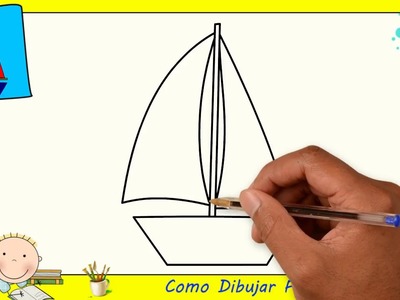 Como dibujar un barco FACIL paso a paso para niños y principiantes 1