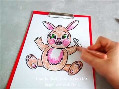 Como dibujar un conejo. Dibujos de Pascua para principiantes