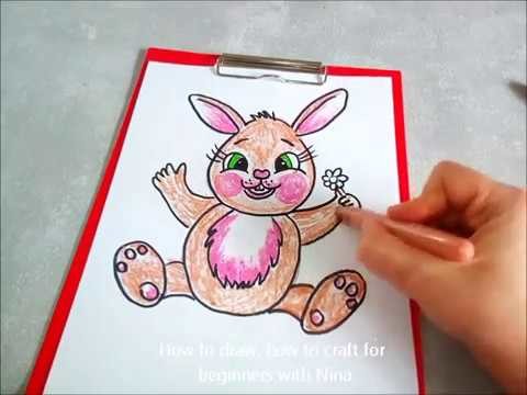 Como dibujar un conejo. Dibujos de Pascua para principiantes