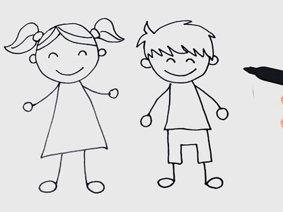 Cómo dibujar un Niños paso a paso | Dibujo fácil de Niños