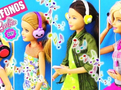 Como hacer AUDÍFONOS. Auriculares KAWAII para Todas tus MUÑECAS Barbie  MUY FACIL Reciclados!