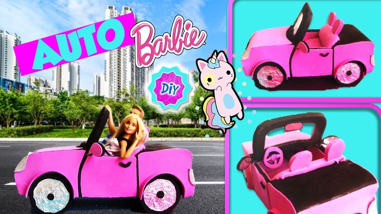 ???? Como hacer AUTO. COCHE para MUÑECAS Barbie RECICLANDO  CARTÓN! MANUALIDADES PARA MUÑECAS