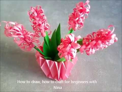 Cómo hacer flores Jacintos de papel.  Manualidades fáciles para niños