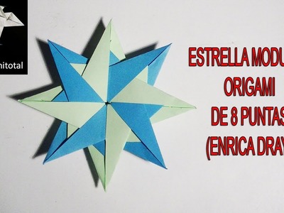 Como hacer una estrella modular origami de 8 puntas (Enrica Dray)