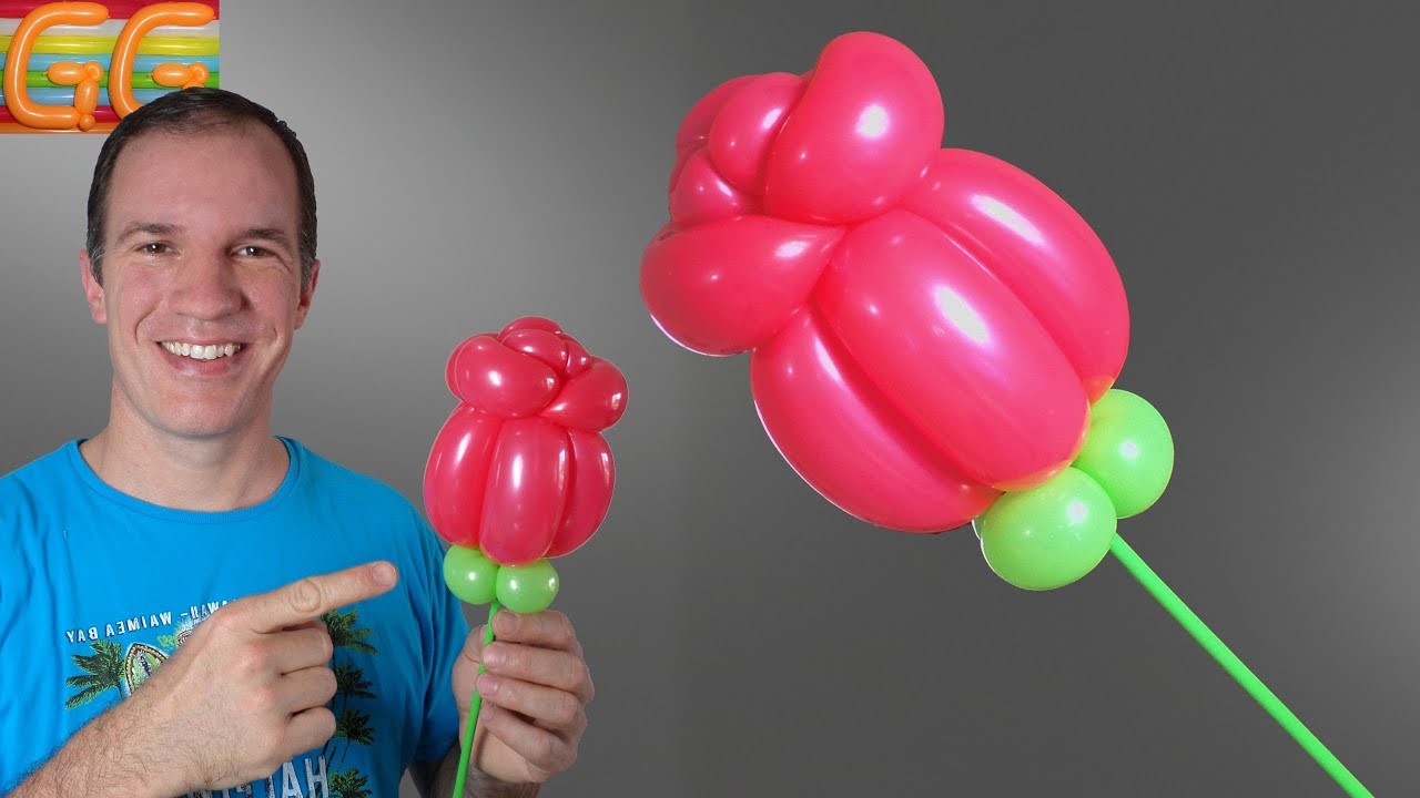 Como hacer una rosa con globos - flores con globos - globoflexia - figuras con globos