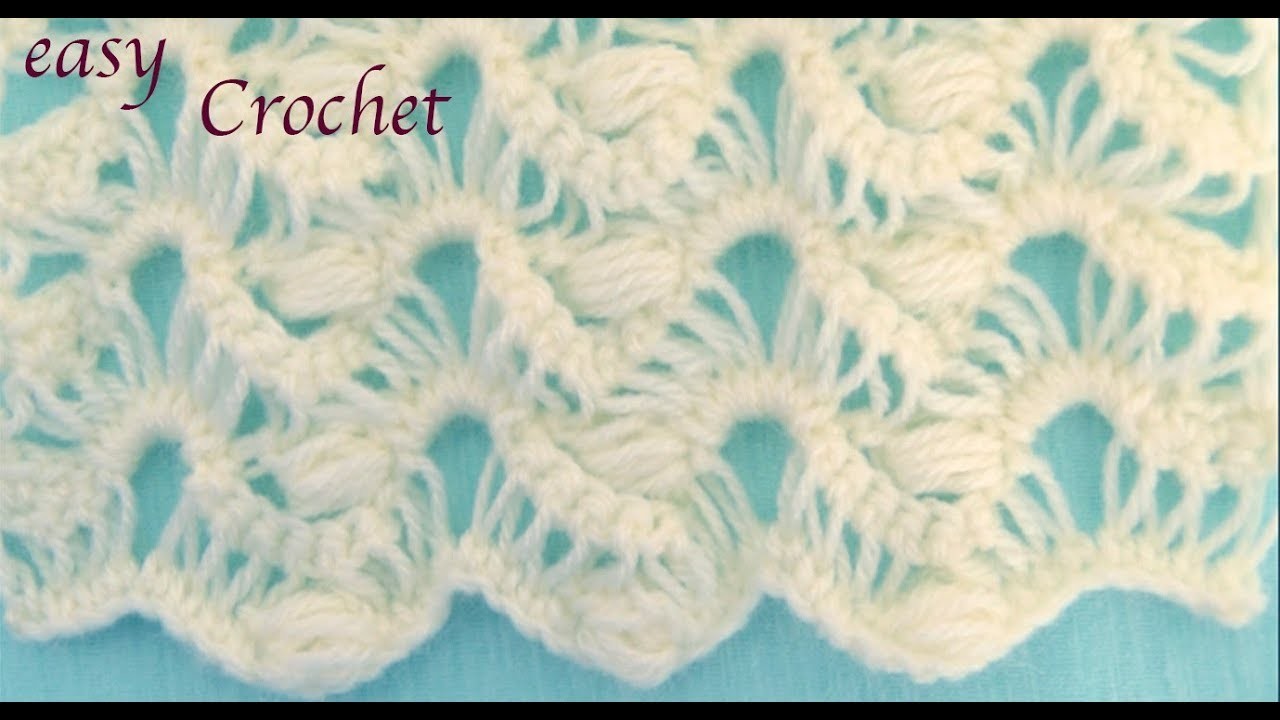 Como tejer con Gancho Crochet encaje ondas caladas 3D para cobijitas de bebe tejido tallermanualperu