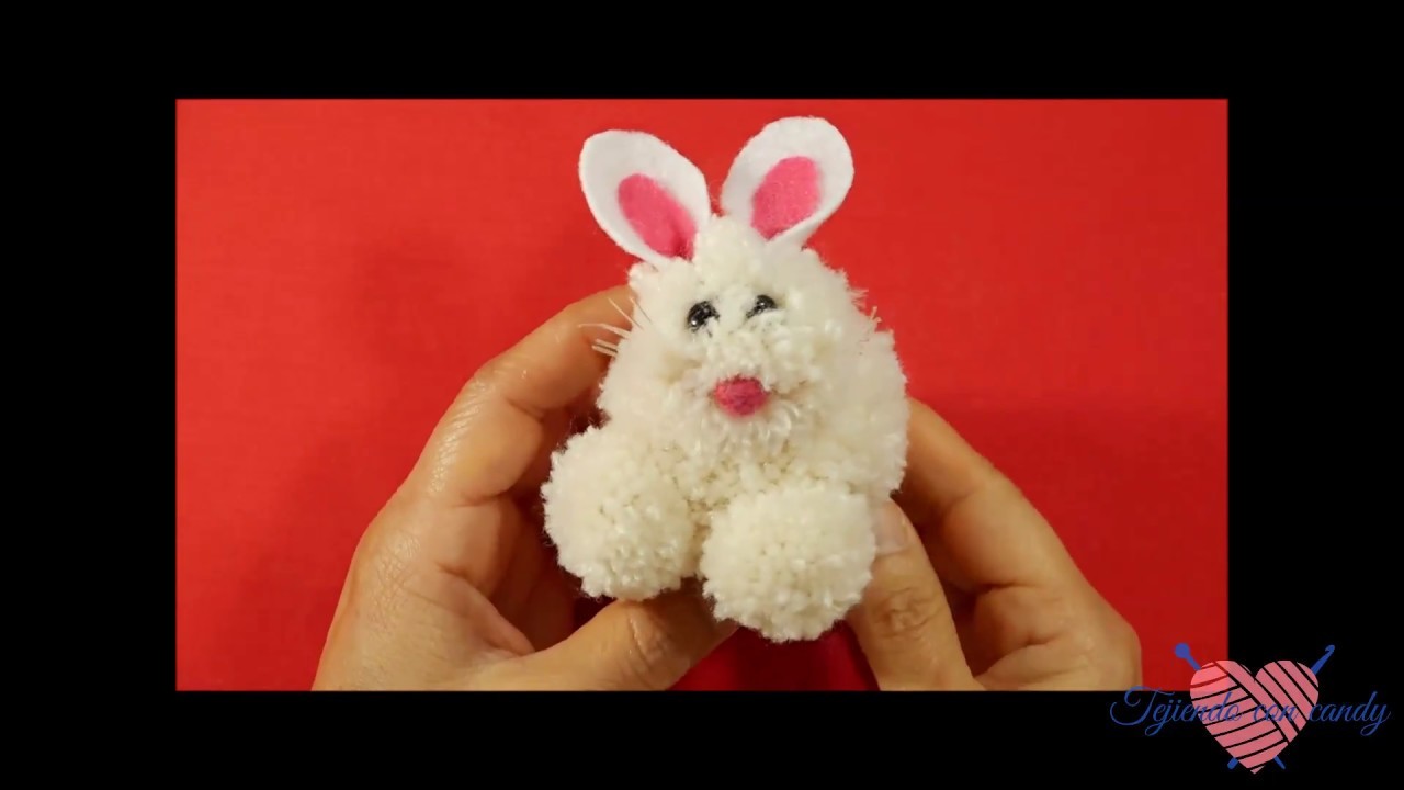 Conejito de pom pom haslos tu misma  y vende.how to make a rabbit