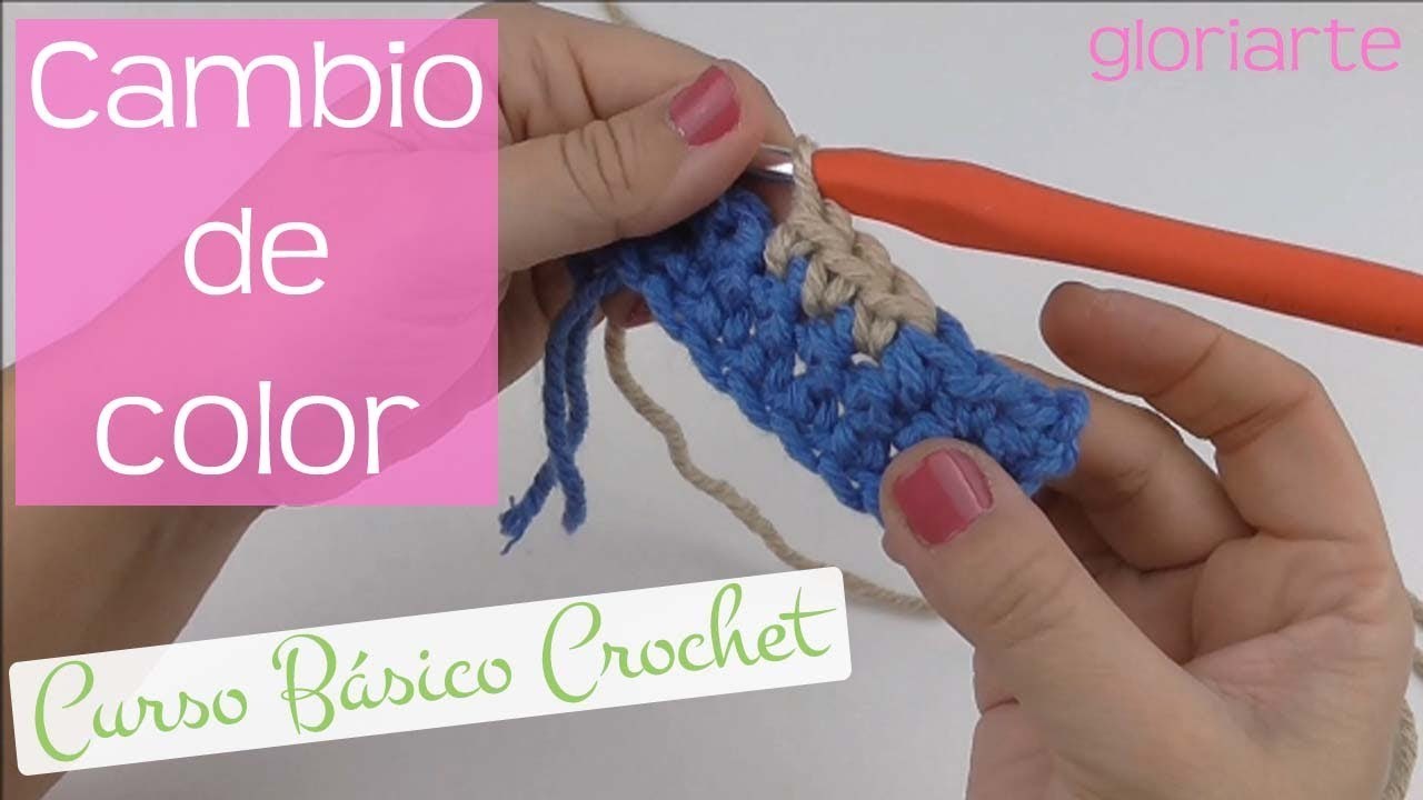 Curso básico crochet: cambio de color. Color change crochet