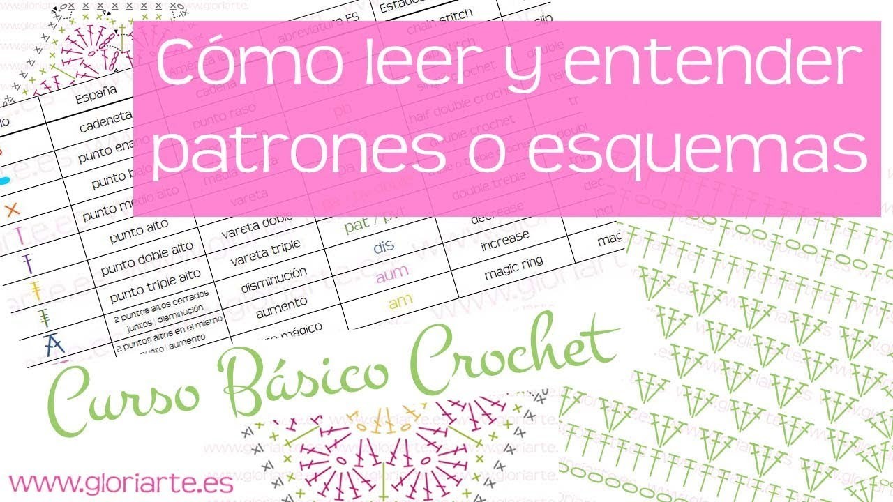Curso básico crochet: leer patrones, esquemas o diagramas. read patterns or diagrams crochet