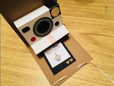 DIY: Tarjeta pop up polaroid. tarjeta cámara instantánea. cardmaking