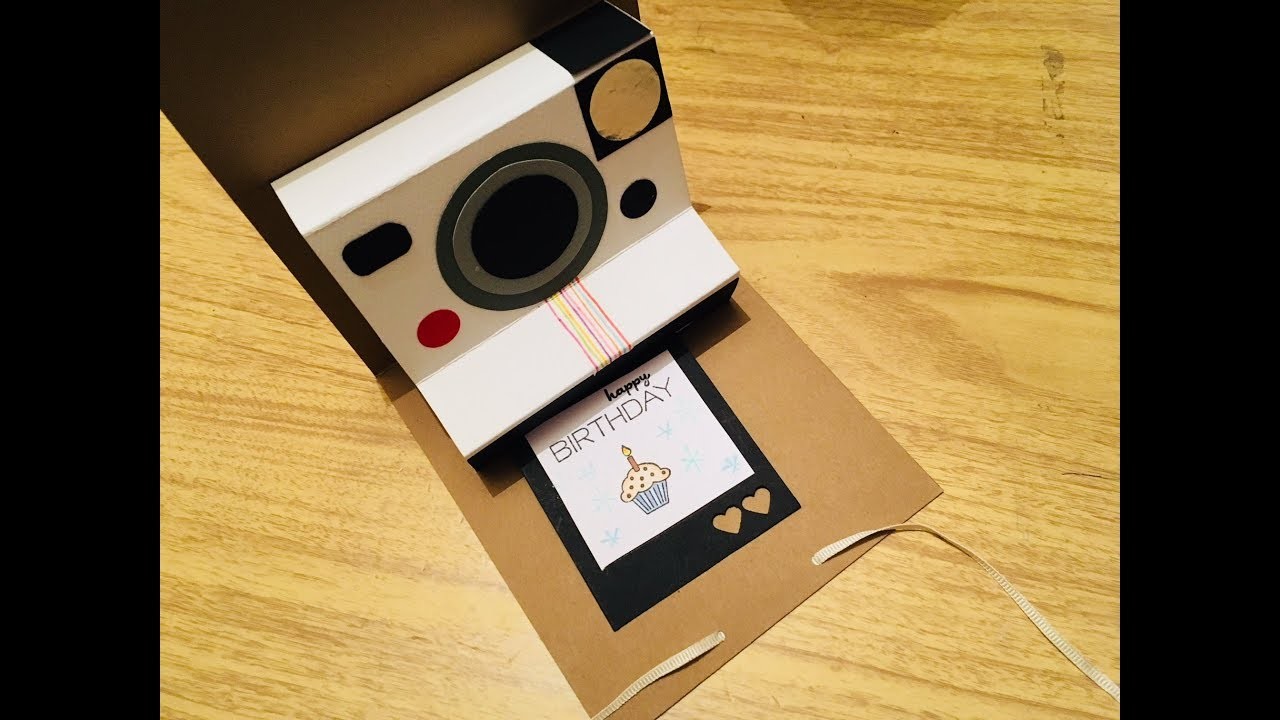 DIY: Tarjeta pop up polaroid. tarjeta cámara instantánea. cardmaking