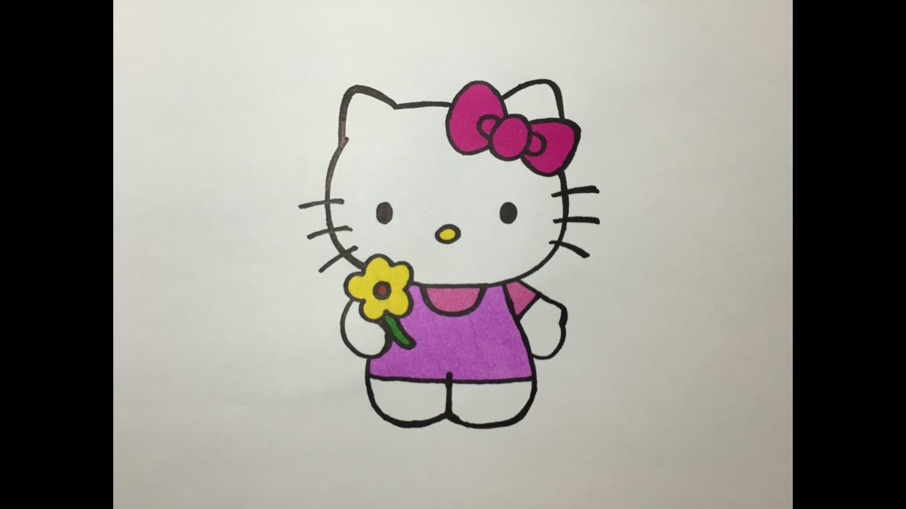 Drawing and Coloring Hello Kitty - Dibujando y coloreando a Hello Kitty