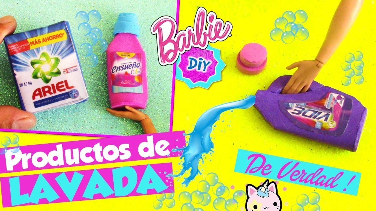 Haz PRODUCTOS de LAVADO y LIMPIEZA para MUÑECAS Barbie muy FÁCIL! MANUALIDADES PARA MUÑECAS