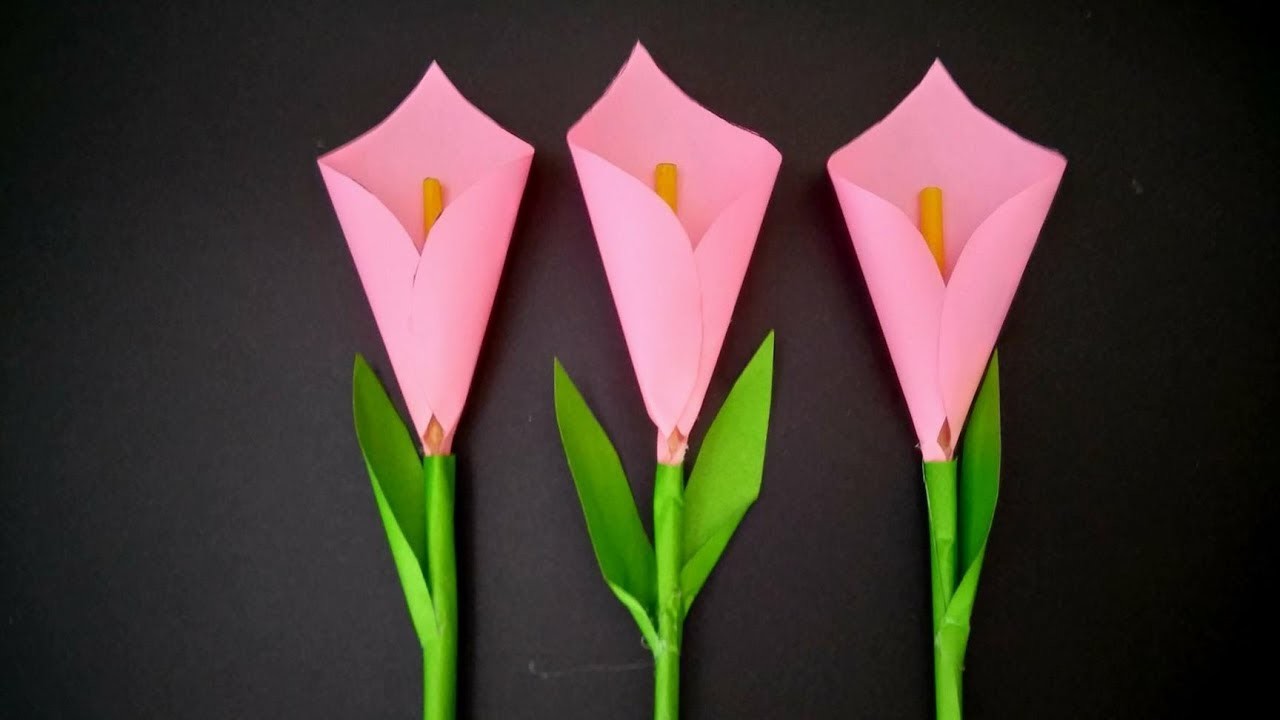 Lirio de papel Facil de hacer DIY - easy origami lily