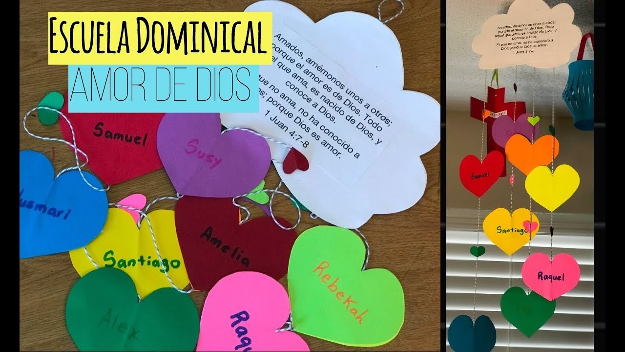 Manualidades para la Escuela Dominical.El amor de Dios y al prójimo