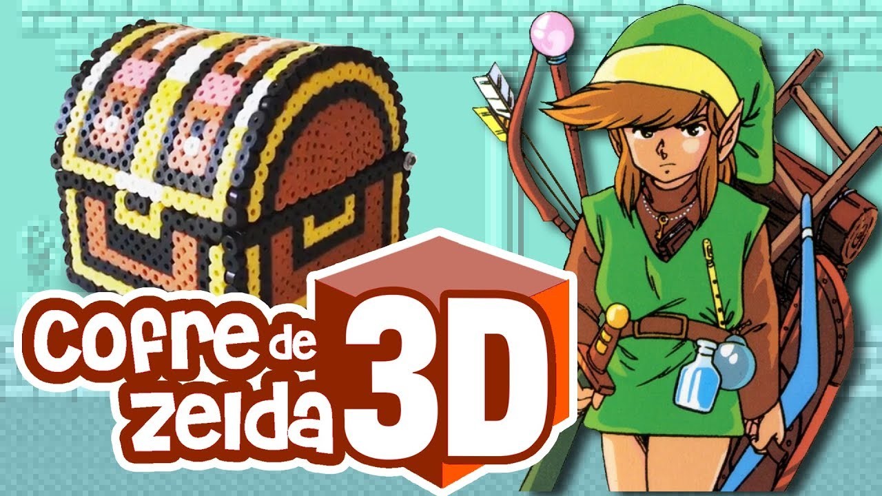 Pixel Bonus 04 :: Cofre de Zelda ( Zelda's Chest ) en 3D con Hama Beads - DIY