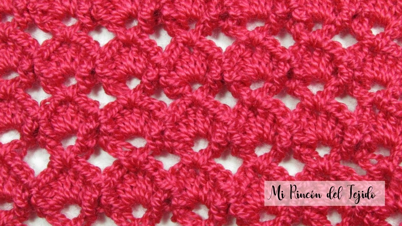 Punto abanicos tejido en relieve paso a paso en crochet - Mi Rincón del Tejido