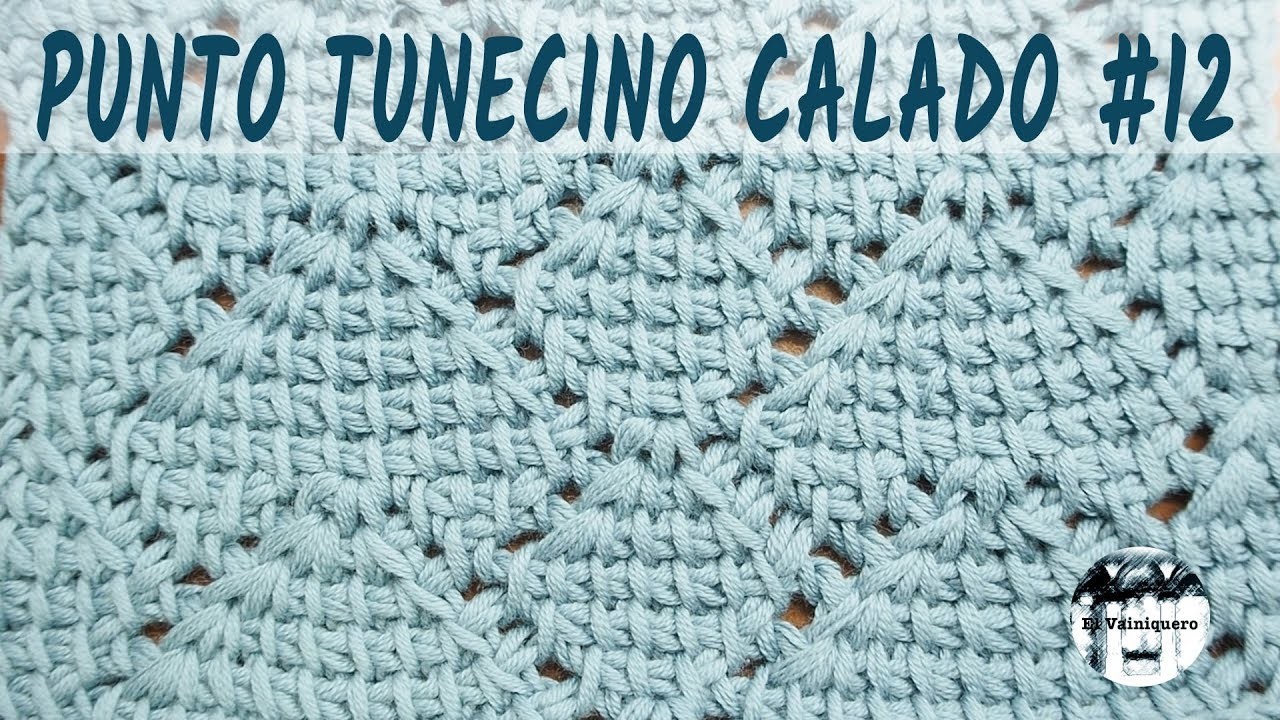 Punto calado tunecino #12 - Crochet tunecino - Tutorial paso a paso