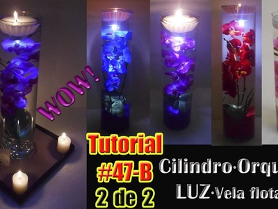 Centro de Mesa flor sumergida con luz Orquidea Luminosa luz sumergible vela Flotante 2 de 2