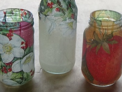 Cómo decorar frascos de vidrio con decoupage │Candy Bu