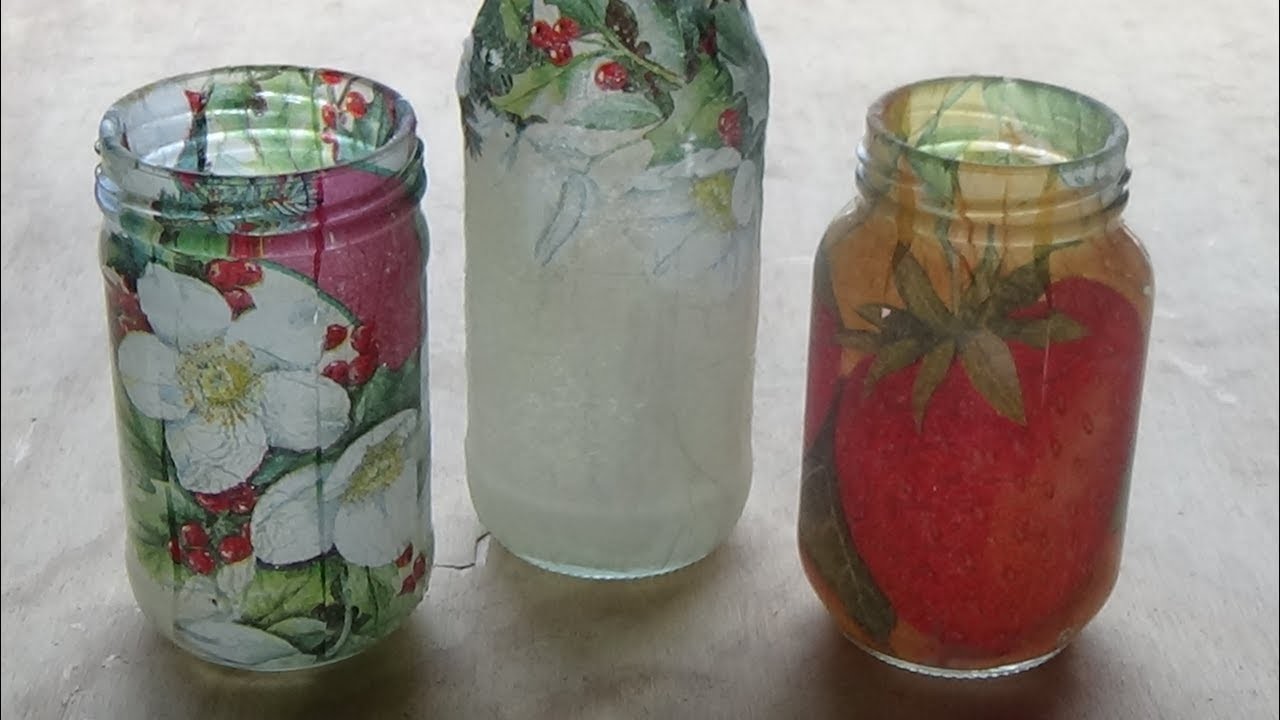 Cómo decorar frascos de vidrio con decoupage │Candy Bu