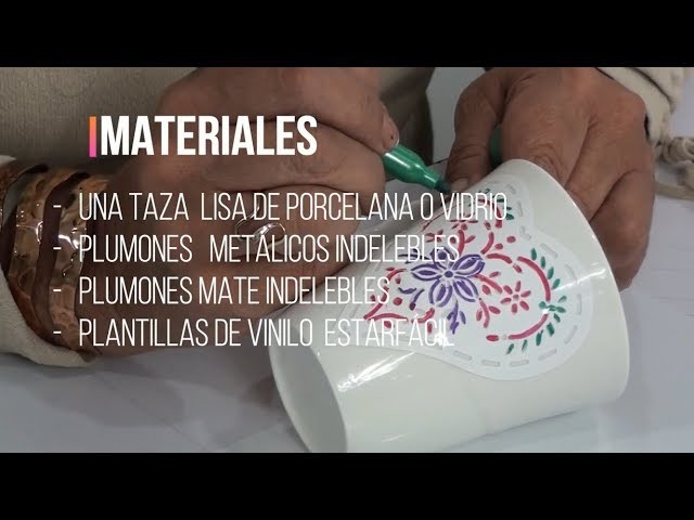Cómo decorar una taza con plantillas de vinilo