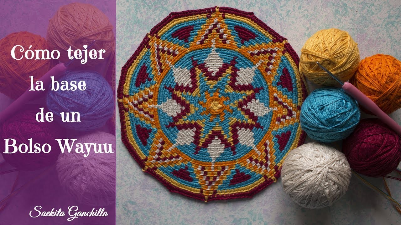 Como hacer un bolso Wayuu 3 * Como se teje la base del bolso Wayuu * Saekita Ganchillo