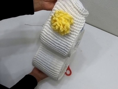 Como hacer un porta papel tejido en dos agujas