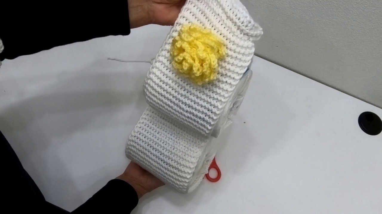 Como hacer un porta papel tejido en dos agujas