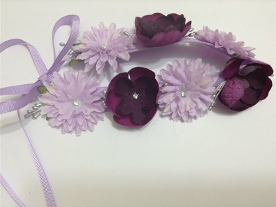 Corona sencilla con  solo 2 flores  prefabricadas VIDEO No.564 creaciones rosa isela