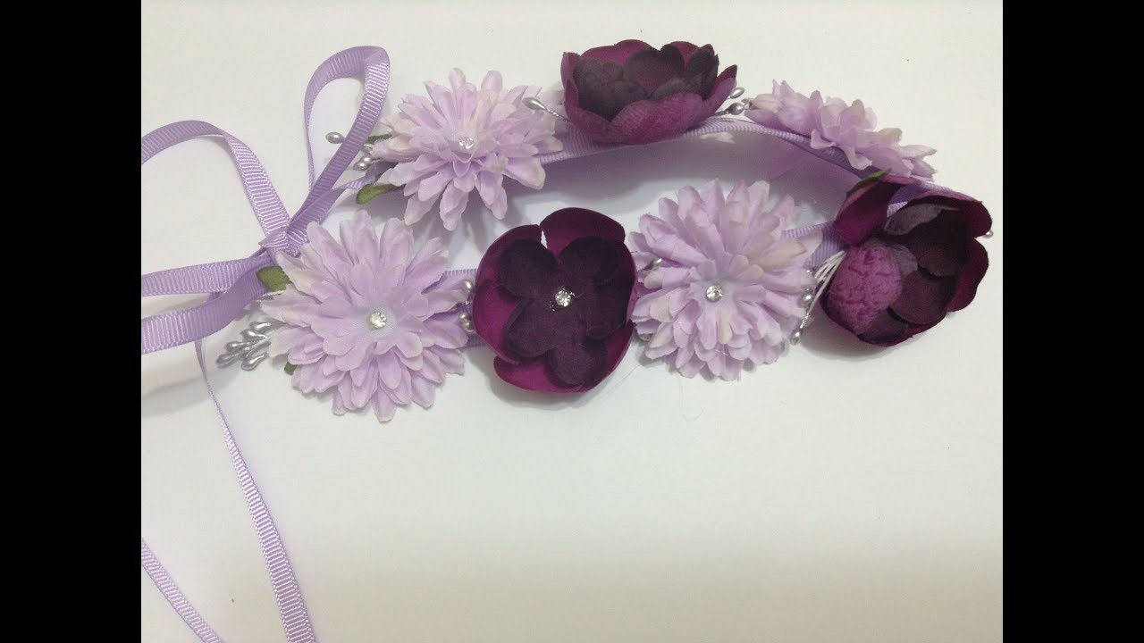 Corona sencilla con  solo 2 flores  prefabricadas VIDEO No.564 creaciones rosa isela