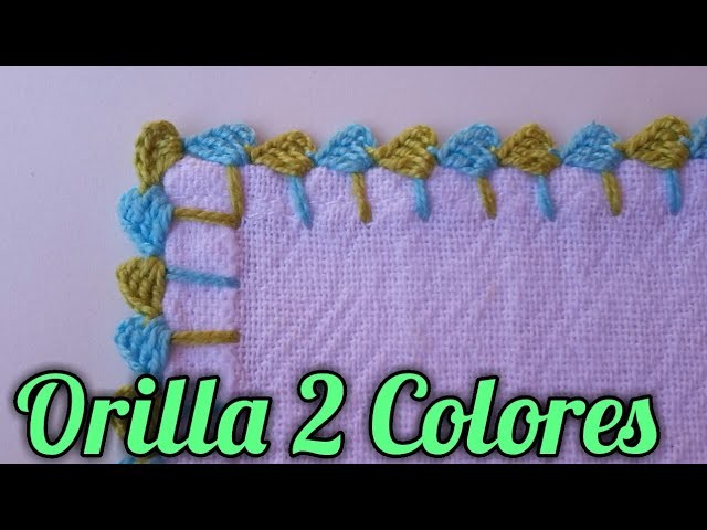 Crochet Orilla una sola vuelta Dos Colores-Orilla en Crochet #32