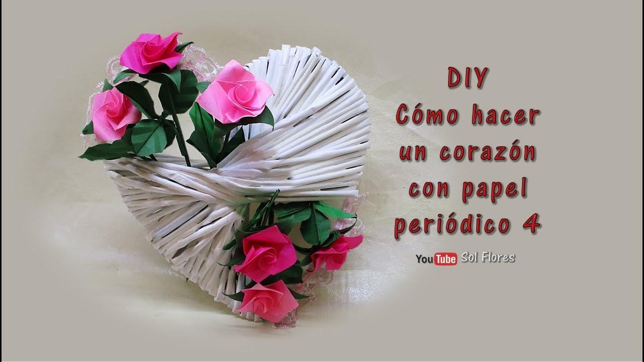 DIY Cómo hacer un corazón con papel periódico 4