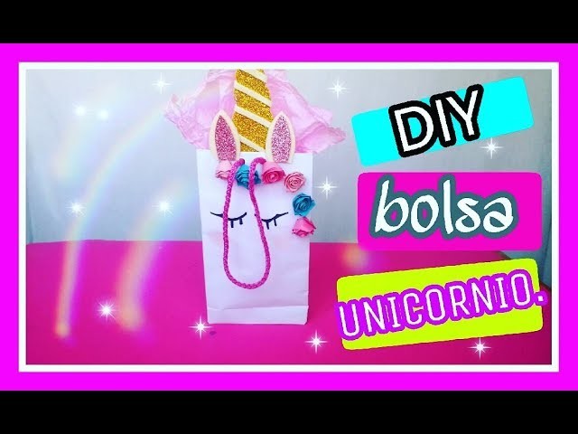 DIY -Cómo hacer una bolsa de papel.unicornio bolsa de regalo fácil.Ana Lau